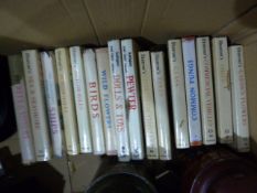 Box of assorted collectables to include Observer's hand books, oriental octagonal box, Fortnum and