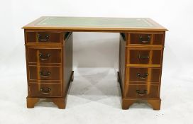 20th century pedestal desk, 121.5cm