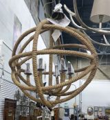 Six-light ropetwist electrolier (VAT payable on hammer)