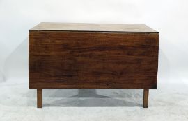 George III mahogany swing leg drop leaf dining table with rectangular tops, straight square