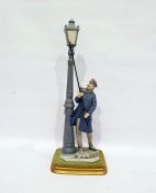 Lladro figure 'The Lamplighter', on rectangular base, 48cm high