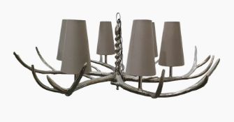 Six-light antler-style electrolier finished in a chrome-effect finish (VAT payable on hammer)