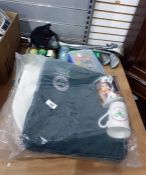 Power Golf Reaction golf clubs together with golf balls, tennis mugs, etc