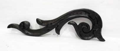 Black painted scroll carving ( possibly furniture mount)