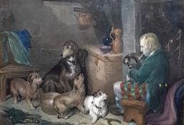 Assorted framed prints and oils, including a reproduction framed poster of The Beatles at the