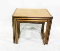 G-Plan nest of three tables and a modern filing cabinet  (2)  Top of the top table sun faded and