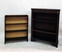 Oak four-tier open shelving unit and a further set of oak shelves with adjustable shelving (2)