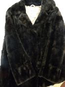 1920's/30's vintage fur coat, possibly beaver, made by The Furriers of The West, black, with round
