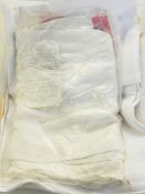 Damask table linen but sadly with rust marks and unused linen sheets