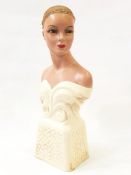 Vintage ceramic painted mannekin head and shoulders - 39cms high