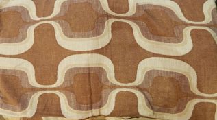 Two pairs of 1970's curtains, 183cm drop, 120cm wide approx together with two pairs of floral