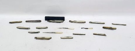 Victorian silver folding penknife by George Unite & Sons, Sheffield 1896, with ribbed mother-of-