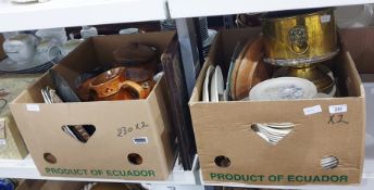 Quantity of assorted ceramics and collectables including a brass planter, Poole 'Springtime'