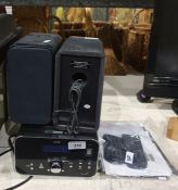 Logik hifi with DAB radio and dock for IPhone and IPod, with instruction manual LHFROB11 and
