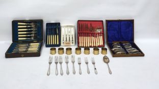 Quantity of flatware including silver plated table flatware, various boxed sets, etc