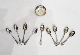 Set of six Victorian silver bead-pattern teaspoons by Charles Boyton, London 1876, a Hong Kong white