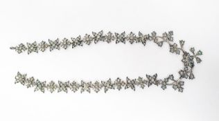 Early to mid 20th century paste necklace formed as flowerheads