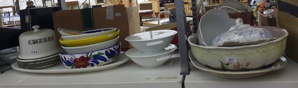Assorted ceramics including Thomas white serving dishes made in Germany, large meat plate, large