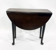 19th century mahogany drop-leaf swing-leg dining table on turned supports to pad feet, 114cm