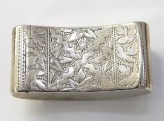 George III engraved concave snuff box with gilt interior, Birmingham 1809, Joseph Taylor