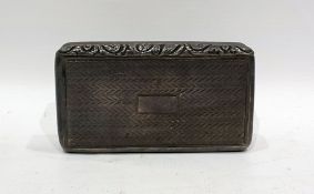 George IV silver snuff box by Ledsam & Vale, Birmingham 1822, of rectangular form with engraved