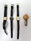 9ct gold cased wristwatch with Arabic numerals, subsidiary seconds dial and expanding bracelet and