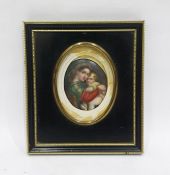 Possibly 19th century school Miniature on porcelain  Half-length portrait of the Virgin and Child,