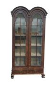 Early 20th century Dutch-style walnut display cabi