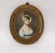 Unattributed Portrait miniature  Half-length portr