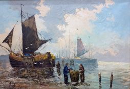 Unattributed  Oil on canvas Highland lakeside landscape, 19cm x 24cm