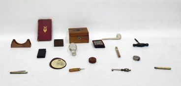 Victorian tinted photograph, head and shoulders portrait of a lady wearing floral bonnet, in leather
