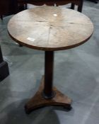 Burr walnut centre table with satinwood segmented