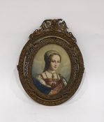 H Boudier  Portrait miniature  Head and shoulders