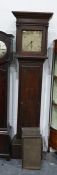 Late 18th century longcase clock, the square paint
