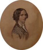 19th century English school Watercolour drawing Head and shoulders portrait of Mary Anne Stafford,