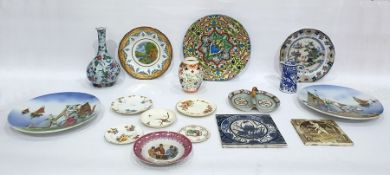 Mintons tile with the design by Moyr Smith, depicting spring ploughing, another Mintons tile