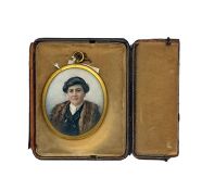 Late 19th/early 20th century oval miniature portrait on ivory of Sara Louisa Woollcombe-Boyce (nee