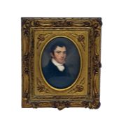 19th century school Portrait miniature Head and sh