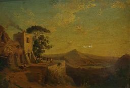 Late 19th century continental school Pair oils on