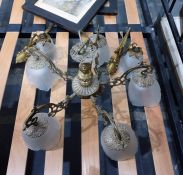 20th century brass electrolier and matching wall l