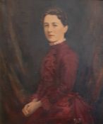 Unattributed Oil on canvas Half-length portrait of Sarah Louisa Woollcombe-Boyce (1856-1929),