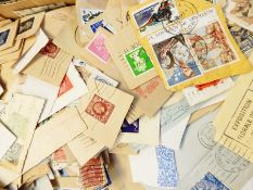 100's of GB commercial envelopes from 1960's and a box of stamps on piece