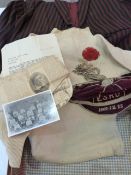 Rugby interest - England Schools Rugby Union cap for F W Davies with ESRU blazer and England jumper.