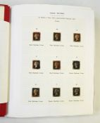 GB collection in a red album, to include nine 1D blacks, plate 1-8 with red and black Maltese