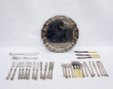 Set of six pairs of silver plated fish knives and forks by Roberts & Belk, and another set of