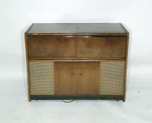 Walnut cased HMV radiogram with a Garrard record deck and integrated radio