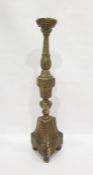 Altar candlestick in the 17th century Italian manner, turned and carved column to a tapered block