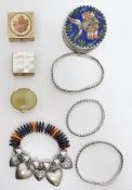 Large quantity of costume jewellery to include enamel, beads, faux pearls, brooches, etc