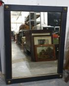 Large square wood-framed mirror, 160cm x 90cm