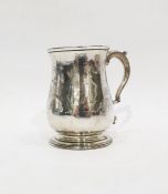 George III silver mug by William & James Priest, London 1769, of baluster form, the scroll handle